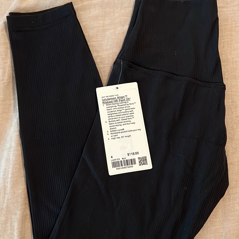 Lululemon Black Ribbed HR Pants